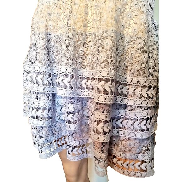 Express Little Blue Dress Lace Sleeveless Womens Layered Size 12 - Picture 2 of 10